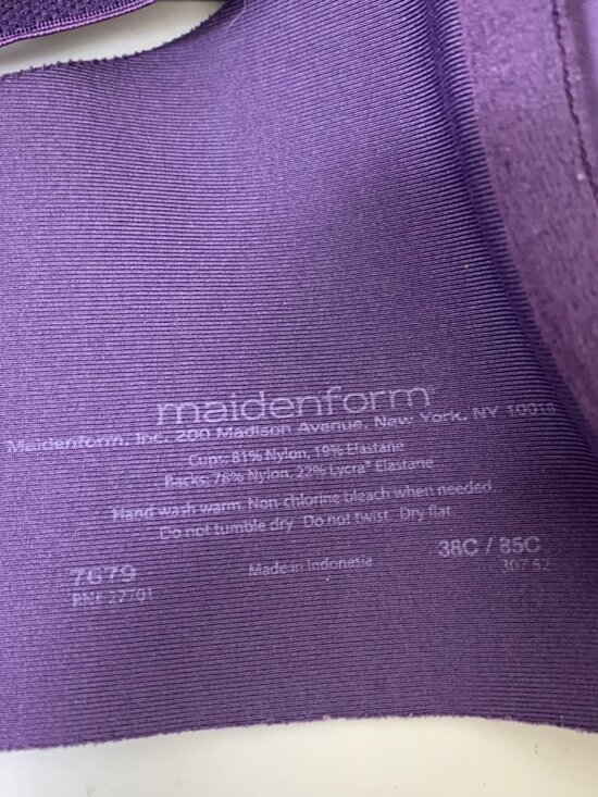 Maidenform Comfort Devotion Extra Coverage Plunge Bra Plum Size 38C Whimsigoth - Picture 6 of 6